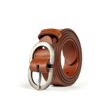 BEAUTODAY Belt Women Genuine Cow Leather Metal Oval