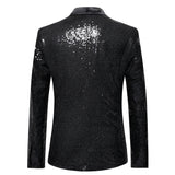 Shiny Gold Sequin Glitter Embellished Blazer Jacket Men