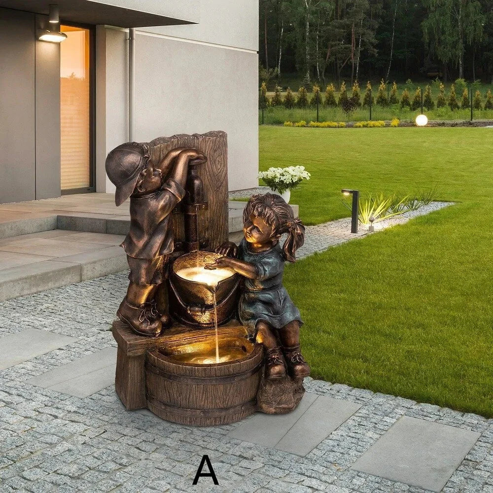 Creative Decoration Boys and Girls Sculpture Garden Ornaments