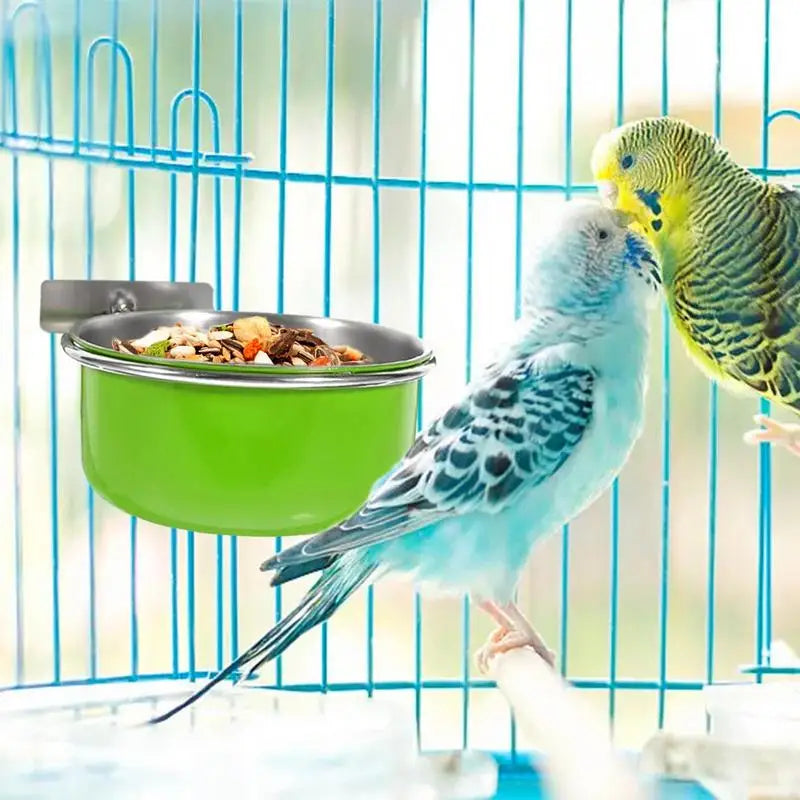 Bird Cage Feeder 2PCS Parrot Food Water Bowls