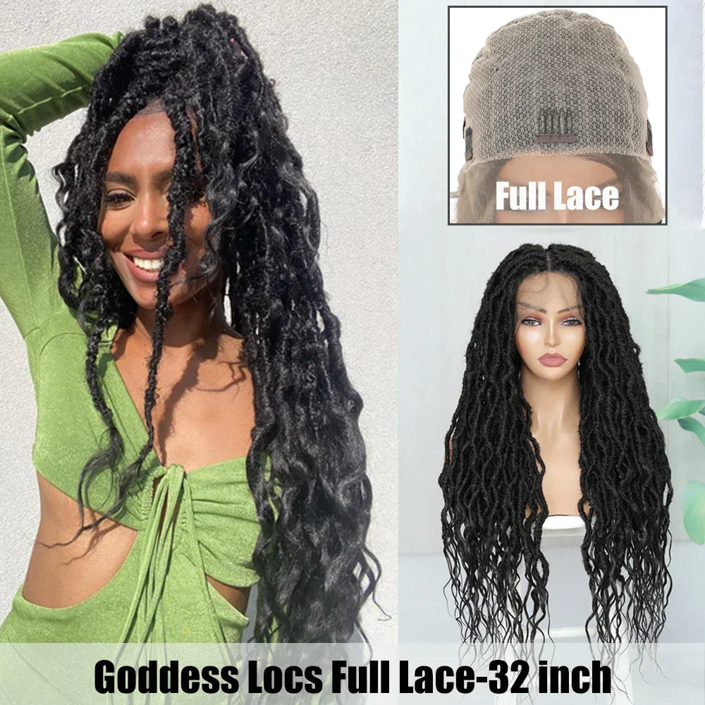 X-TRESS Full Lace Braided Wigs Faux Locs Synthetic