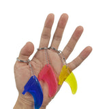 Key Chain Ring Clear Colorful Surf Fins Key
