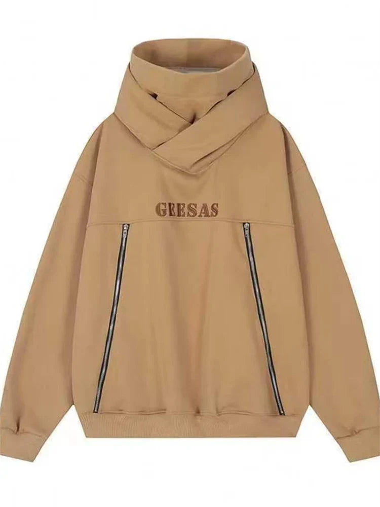 Japanese Streetwear Letter Embroidered Ninja Hoodies For Men