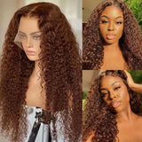 13x4 Chocolate Brown Lace Front Wig Deep Wave