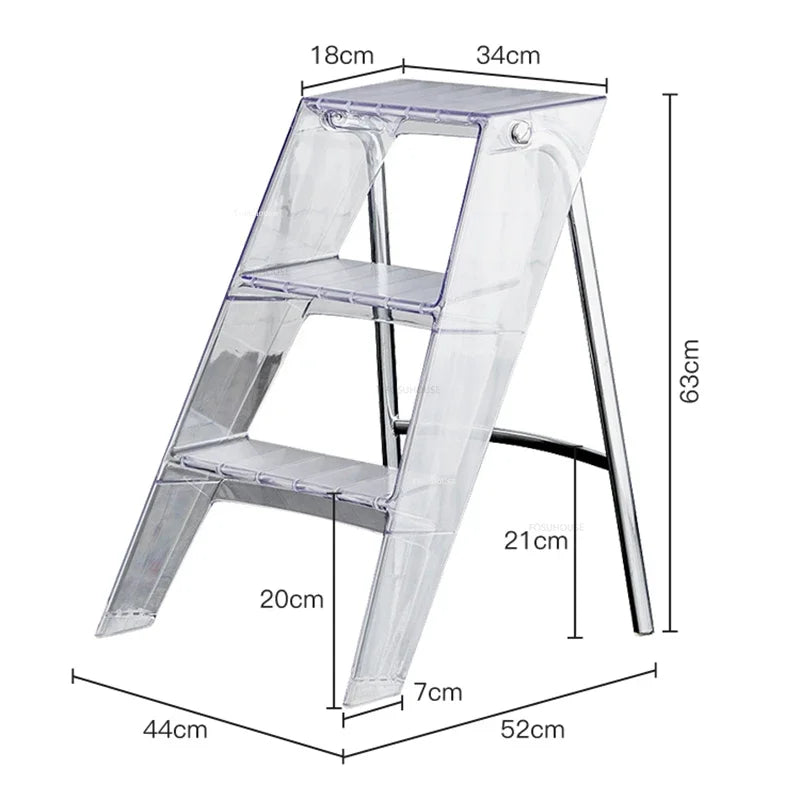 Modern Home Folding Ladder Transparent Acrylic Step Ladders