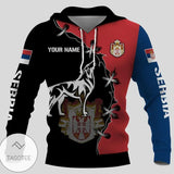 Serbia 3D hoodie National Flag Emblem Zipper Hoodie