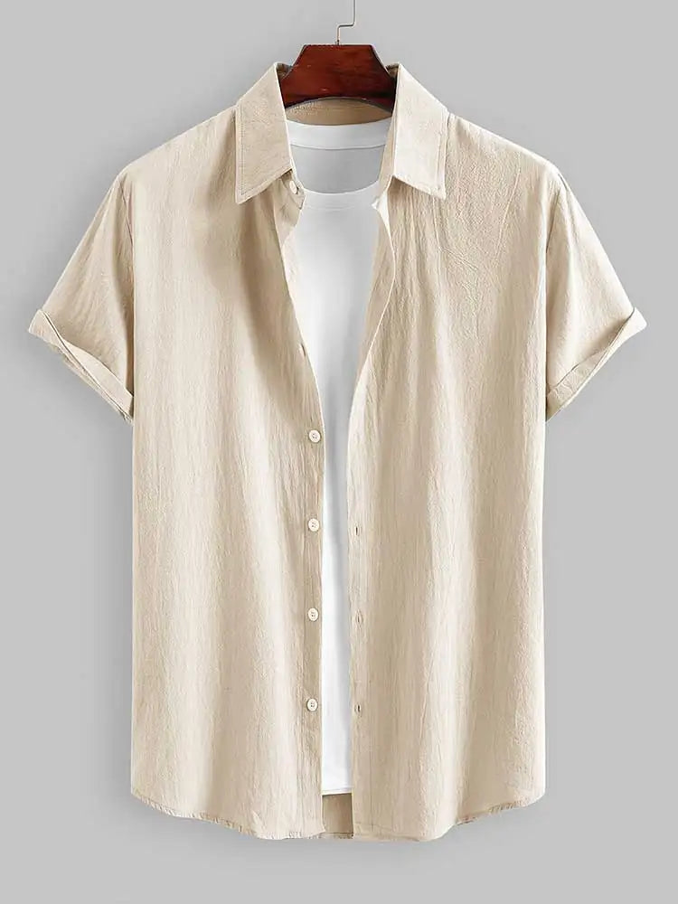 ZAFUL Shirts for Men Cotton And Linen Textured