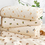 3D Minky Dot Baby Blanket Newborn Cotton Gauze