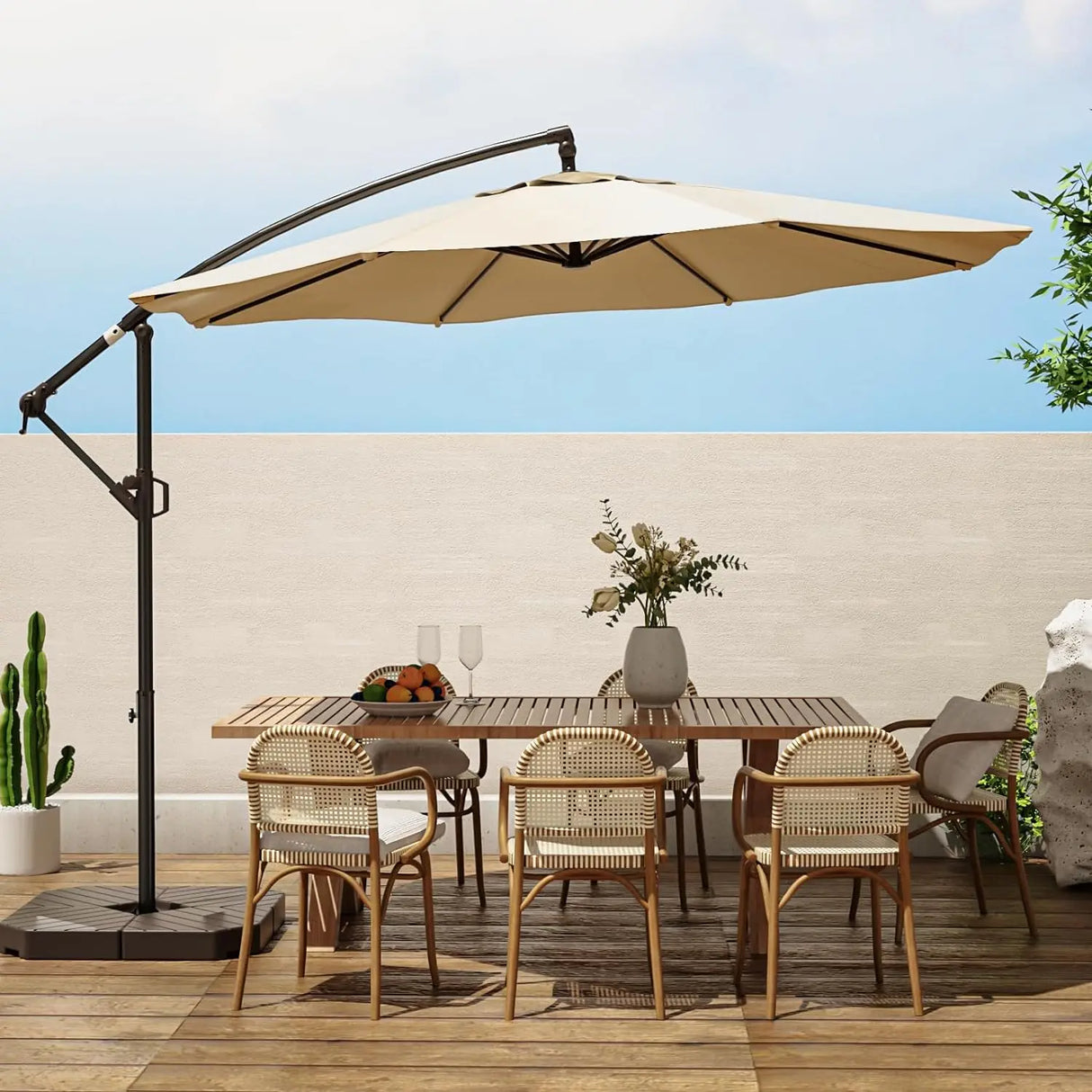 Patio Offset Hanging Umbrella 10 FT Cantilever Outdoor