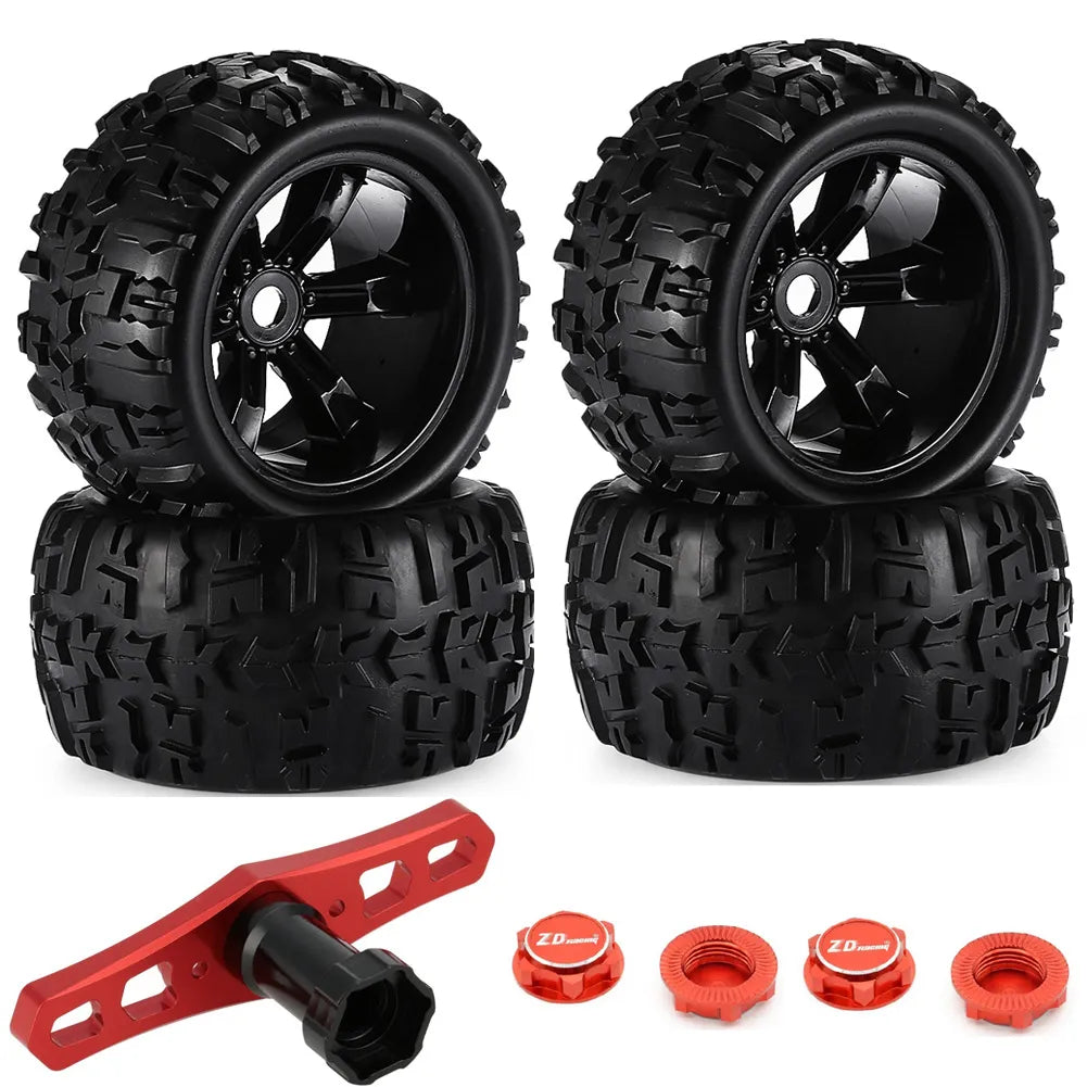 4pcs/pack 1/8 Scale 17mm Hex RC Truck Tires