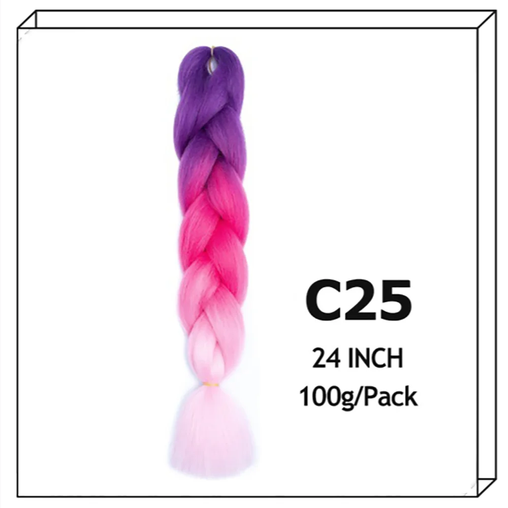 24Inch Synthetic Long Jumbo Ombre Braiding Hair For