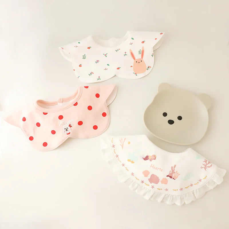 3Pcs Set INS Korean Style Baby Cotton Bibs