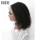 ISEE HAIR Mongolian Kinky Curly Bob Wig Lace