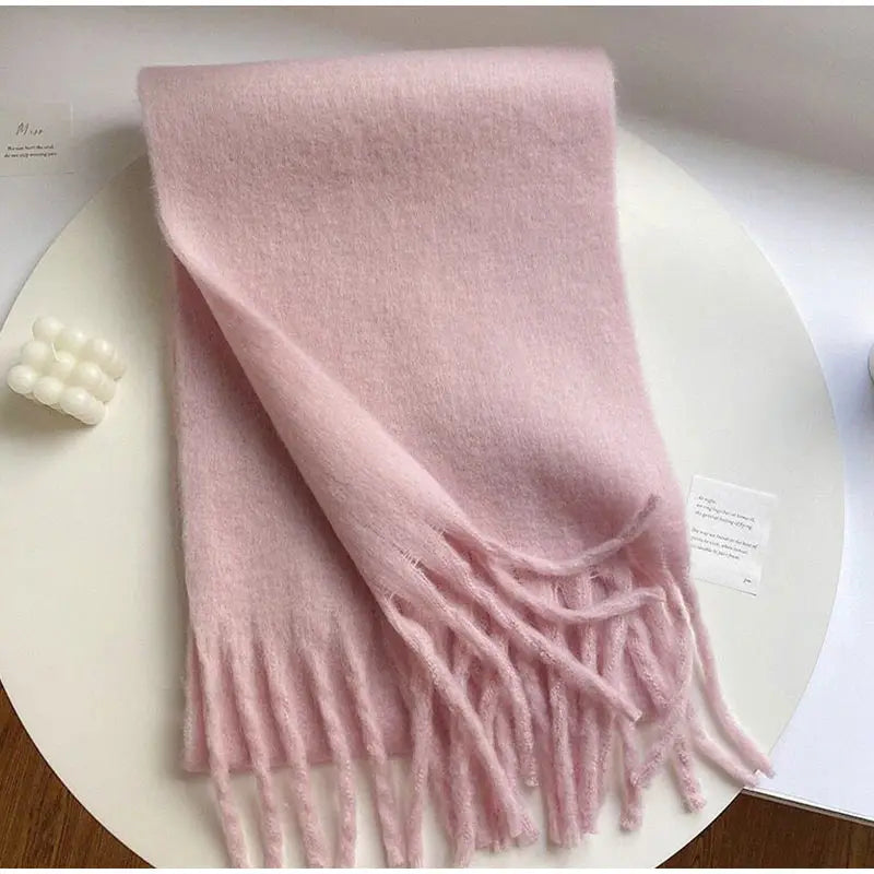 Luxury Cashmere Bright Solid Color Women Scarf Winter