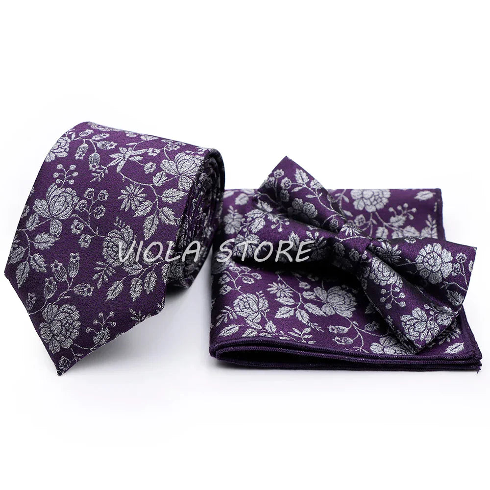 45 Color Paisley Geometry Striped 7.5cm Tie Set