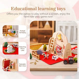 Montessori Baby Wooden Block Toys Barn Model Stacking