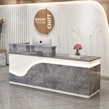 White Light Reception Desks Design Stylish Modern Luxury