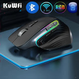 KuWFi Rechargeable Wireless Mouse Silent Gaming Mouse 2.4G&Bluetooth