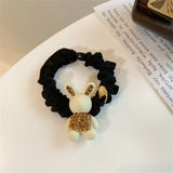 Luxury Rhinestone Pearl Hair Ties Ropes Women Girls