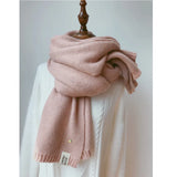 Women Solid Cashmere Scarves Lady Winter Thicken Warm