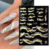 Purple Marble Nails Stickers Smoke Design Manicure Decals