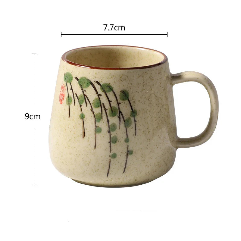 YWDL 380ml Japanese Retro Style Ceramic Coffe Mug