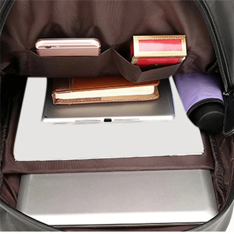 Luxury Soft Leather Men High Capacity Travel Backpack