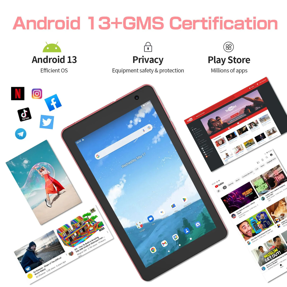 PRITOM 8 Inch Tablet Android 13, 8GB(4+4 Expand)