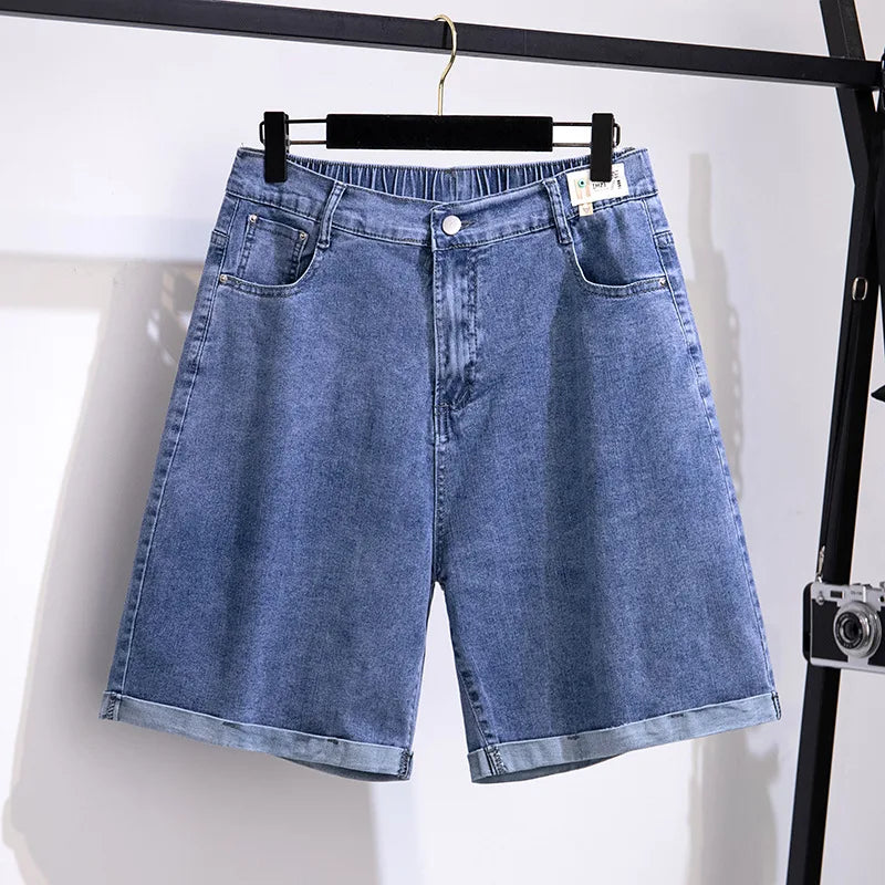 150Kg Plus Size Womens FivePoint Denim Shorts Hip