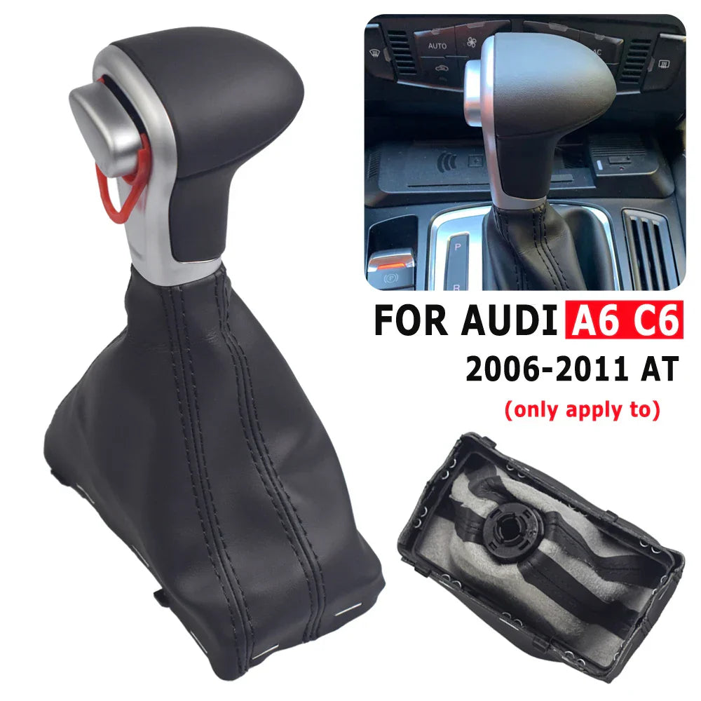 Auto Automatic Shift Knob For Audi A6 C6 A4 B8 A5 Q5 2009 2010 2011 2012 2013 2014 Gear shift knob boot