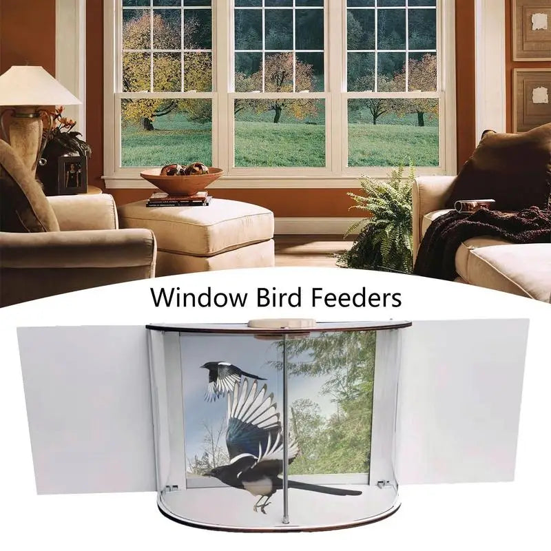 New Indoor Window Bird Feeder 180 degree Panoramic