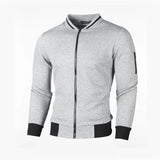 Men Solid Color Small Check Fabrics Sweatshirt Autumn