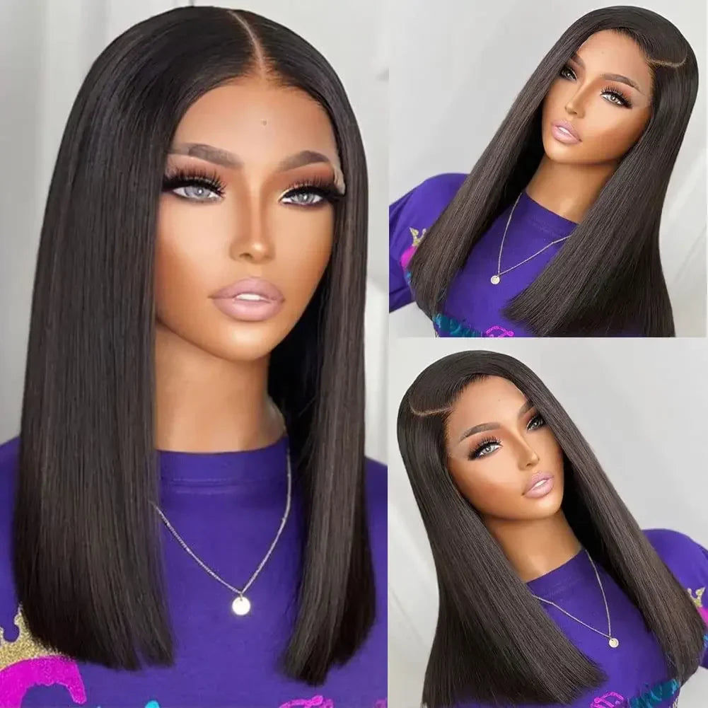 99J Straight Bob Wigs Lace Front Human Hair