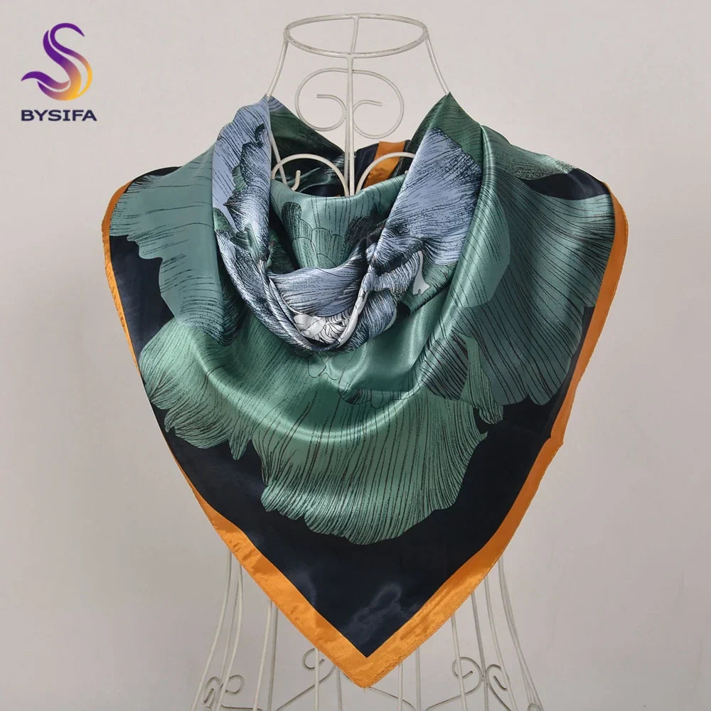 BYSIFA| Fall Winter Elegant Floral Design Scarves Shawls