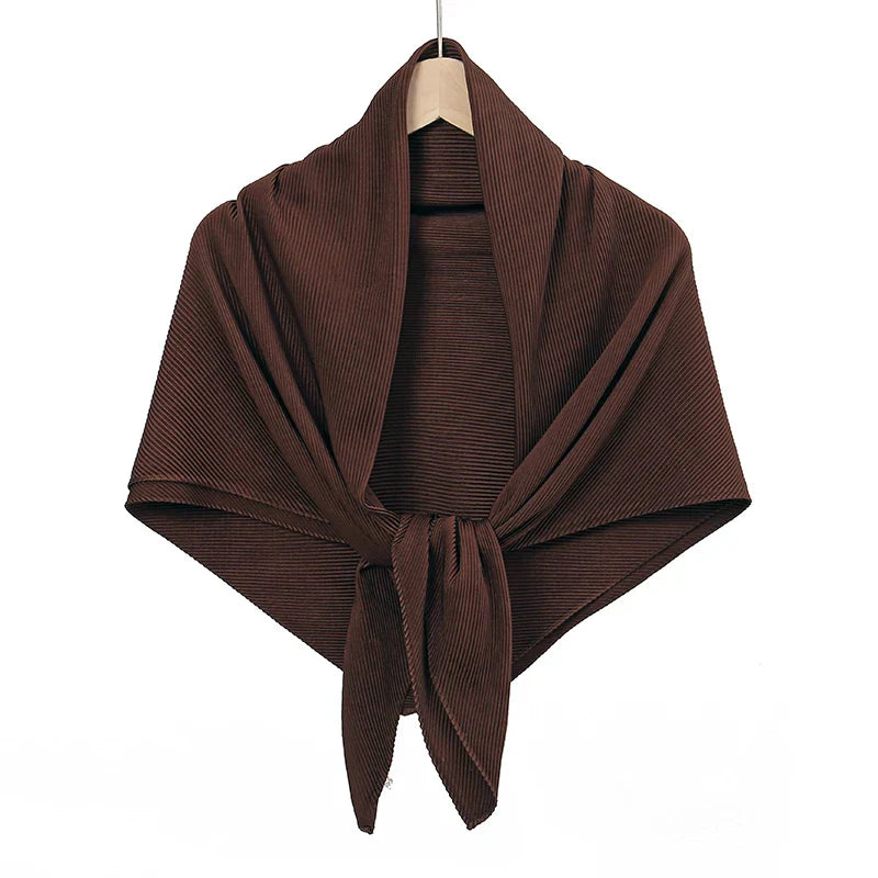 Maldives Wholesale Muslim Pleated Square Scarf Matt Silk