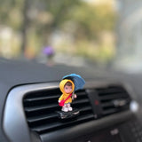 4PCS Cute Umbrella Couple Car Interior Decoration Action