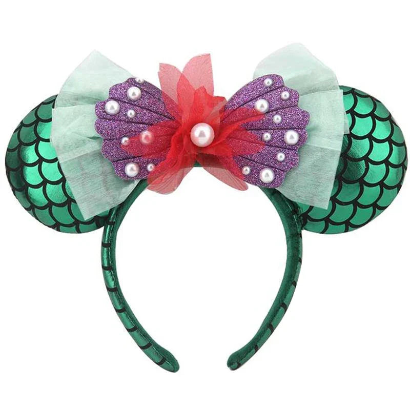 Disney Mickey Mouse Ear Headband Green Mermaid Hair