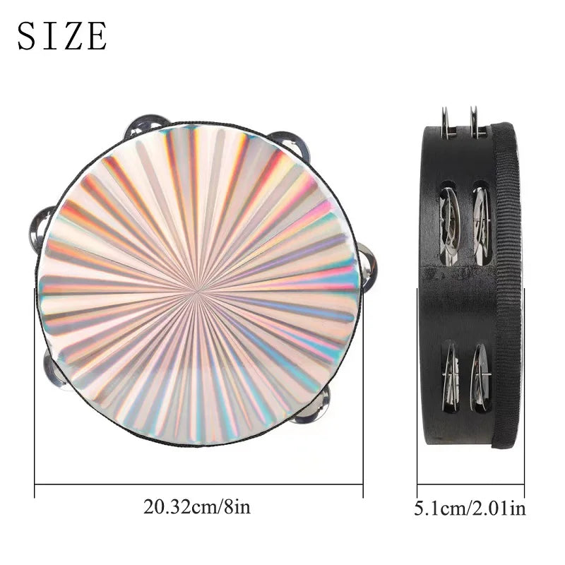 New 8 Inch Double Row Drums Professional Tambourine