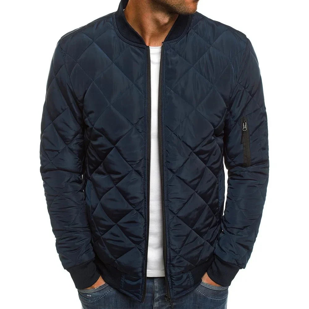 Winter New Cotton Jacket Men's Baseball Collar Mesh
