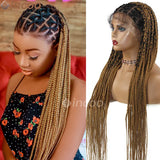 Ombre Blond Box Braided Full Lace Women's Wigs