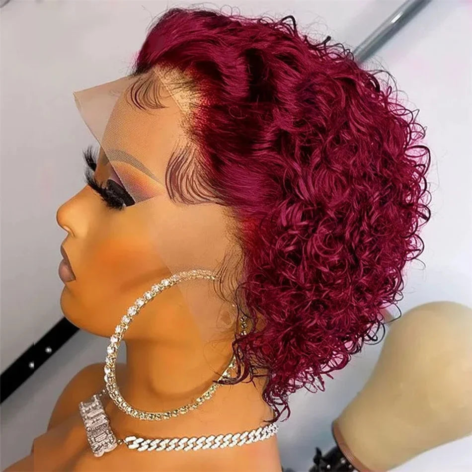 Pixie Cut Wig Short Bob Curly Human Hair