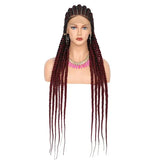 36" Embroidery Full Double Lace Braided Wigs for