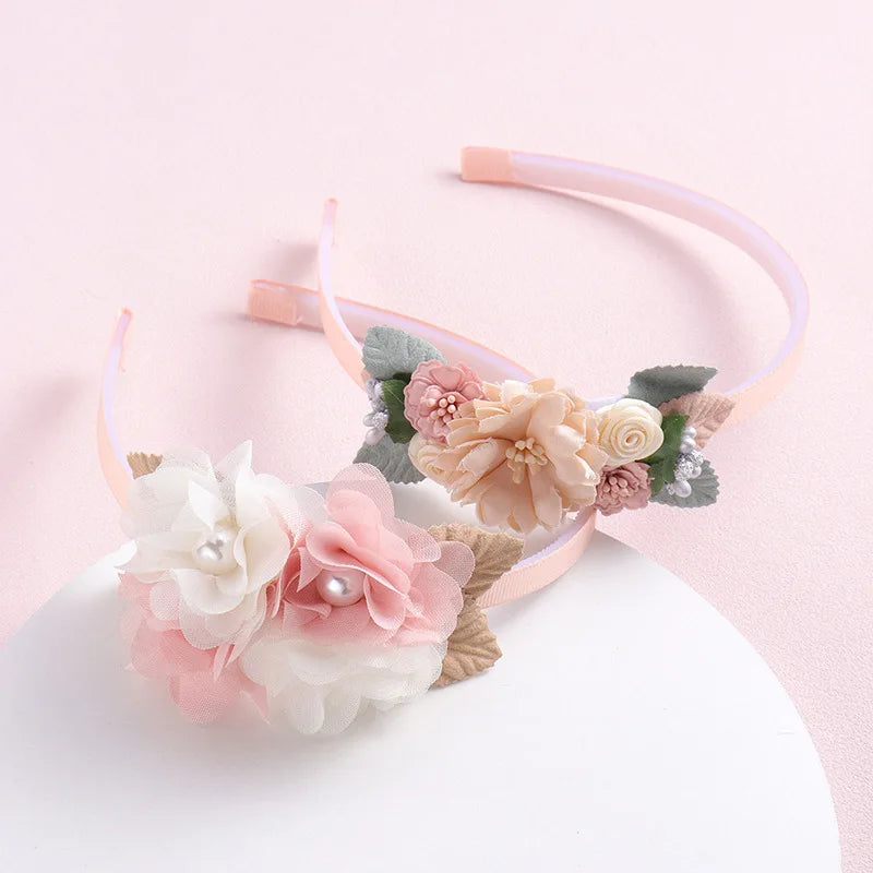 Artificial Flower Hairbands for Girls Trendy Pearl Cute