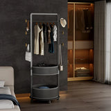 Movable coat rack bedroom saddle leather storage floor
