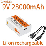 2023 9V 28000mAh Li-ion Rechargeable Battery Micro USB