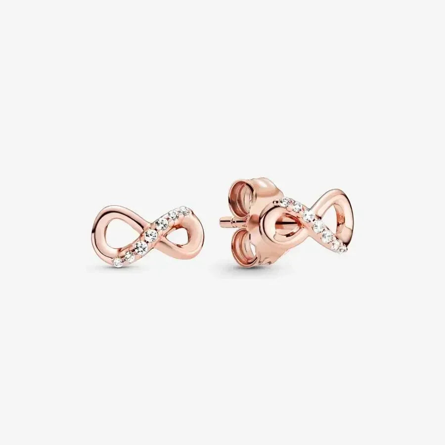 New 925 Sterling Silver Earring Pave Moments Heart