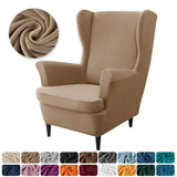 Velvet Stretch Wingback Chair Covers Wing Armchair Cover