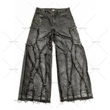 Y2k Streetwear Punk Loose Wash Jeans Ripped Rap