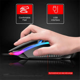 Rainbow Backlit Wired Keyboard and Mouse,Floating Keycap Strong,