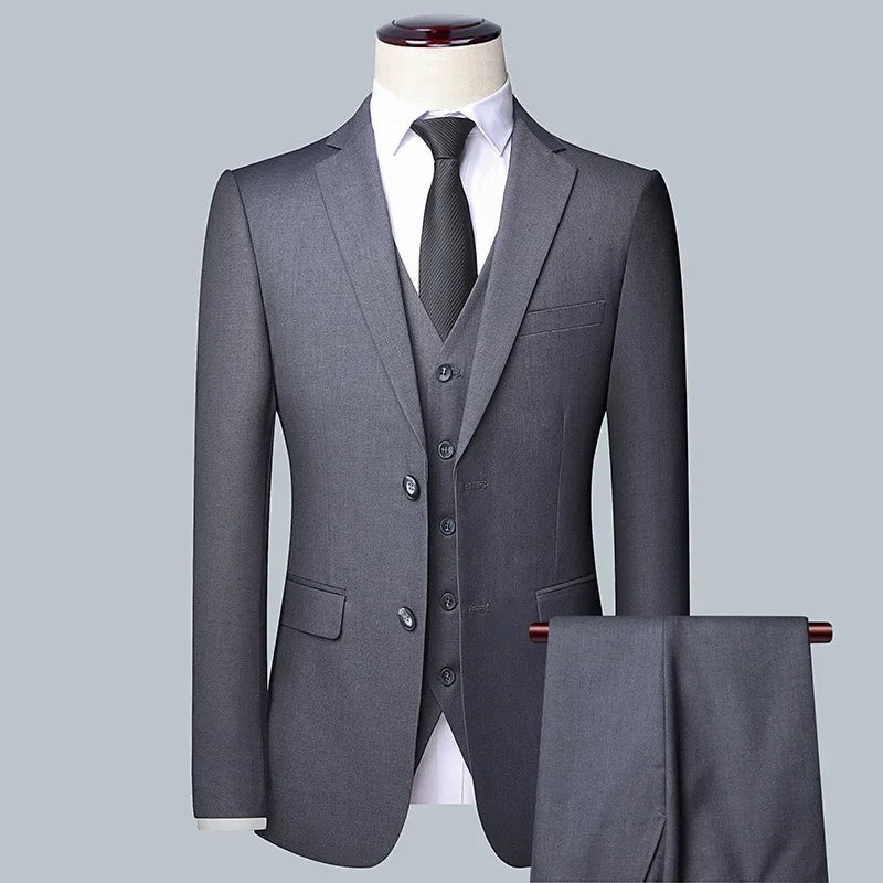 High Quality (Blazer+ Waistcoat + Trousers) Men Simple